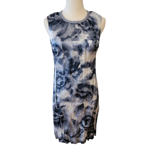 NWT Ann Taylor Gray Silk Blend Sleeveless Dress Size 0 Petite - Picture 1 of 6